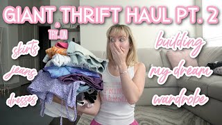 GIANT TRY ON THRIFT HAUL | pants/skirts/dresses | Building my Dream Wardrobe!