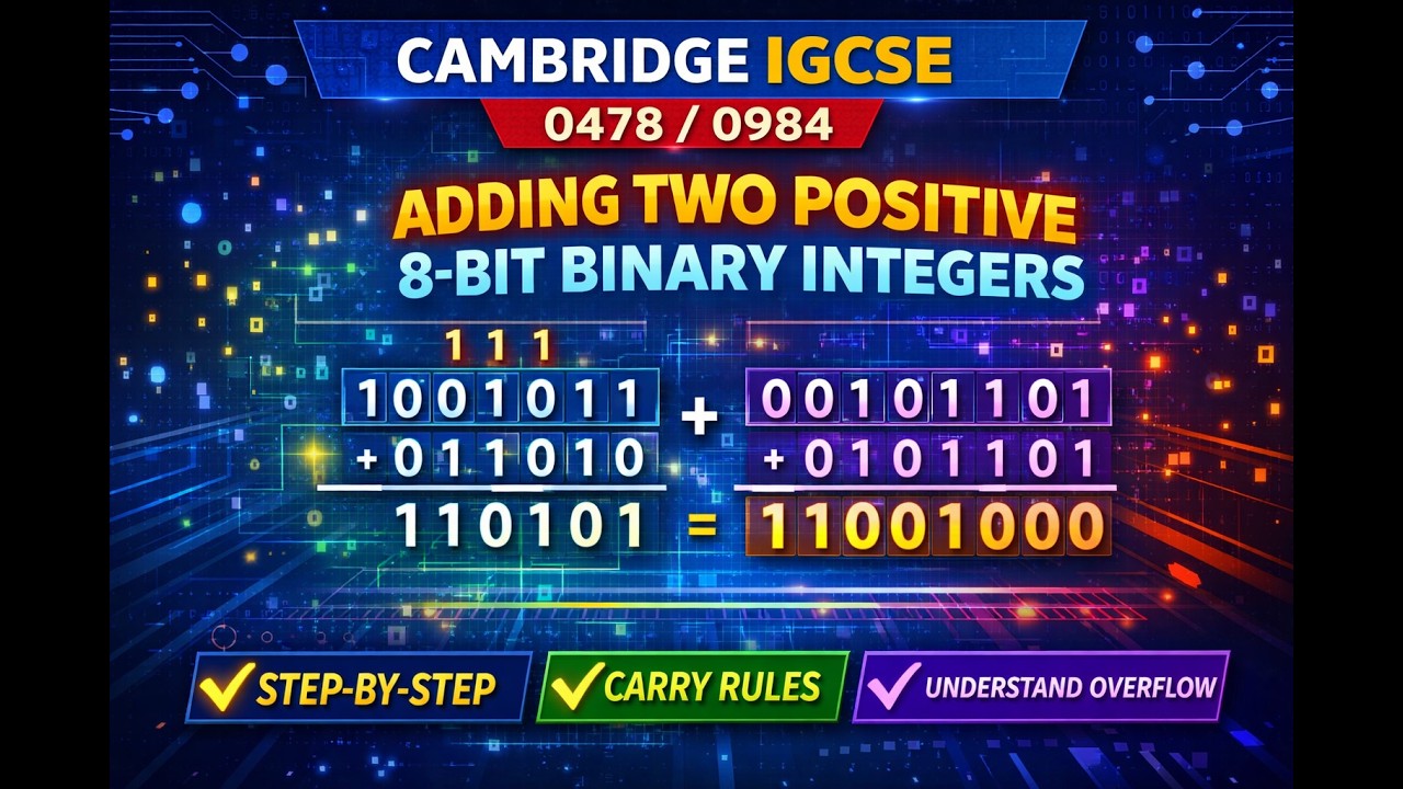 CAMBRIDGE IGCSE (0478/0984) Adding two positive 8 bit binary integers ...