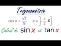 Calcul du sinx et cosx et tanx