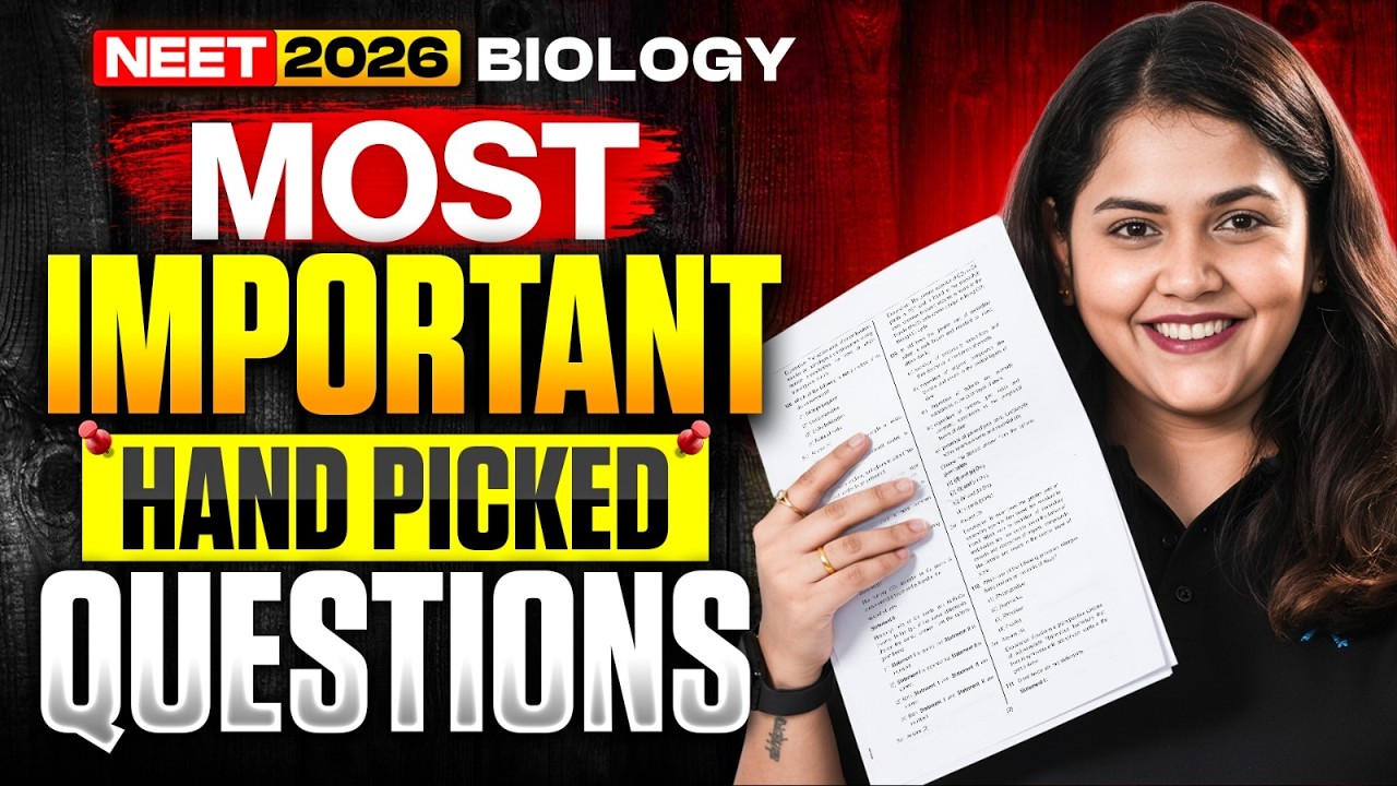 NEET 2026 Biology I Most Important Hand Picked Questions By Dr. Shipra ...