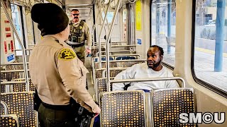 END OF THE LINE: Sheriff Deputies and Metro Security Sweep Santa Monica Station to Clear Trains