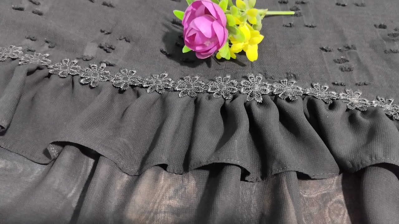 فكره عن تطويل العبايه القصيره باستخدام الشيفون✂️🪡