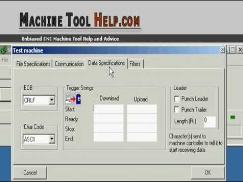 CNC RS232 communication software setup SDNC Surfcam-machinetoolhelp.com