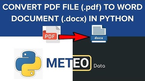 Convert PDF file to Word document in Python   |   PDF  TO DOCX  |   Python Tips