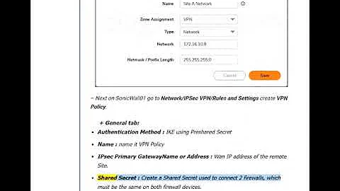 Configure Site to Site VPN on SonicWall Firewall #Shorts