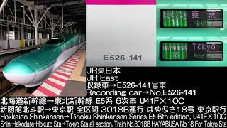 JR東日本 E5系 U41F はやぶさ18号 走行音 JR East Series E5 HAYABUSA No.18 Running Sound