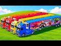 TRANSPORTING COLORFUL RAINBOW TRAILER TRUCKS    FARMING SIMULATOR 22 #13