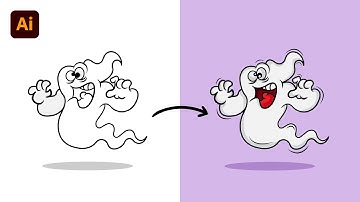 Adobe Illustrator Tutorial - Create a Cute Ghost Character from Sketch | Hiru Designs