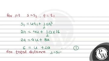 A particle moving with a uniform acceleration travels 24 metre and ...
