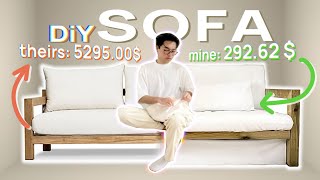 How I made my minimalist SOFA for under 300 dollars ⎼🐝⎼ [NO SEWING ☞ DiY aesthetic couch]