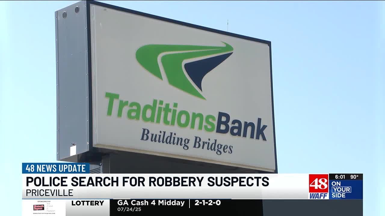 Police searching for bank robbery suspects in Priceville - YouTube