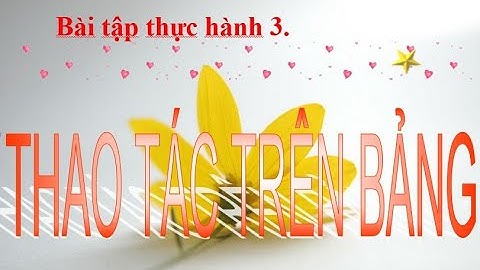 Thao tác trên bảng (Access)