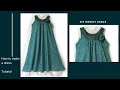 ワンピース作り方・型紙あり/大人Sサイズワンピース DIY Dress 綿の小花プリントでジュエルネックのワンピースを作りました。コサージュも！！