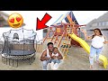 SURPRISING MY FAMILY WITH A HUGE TRAMPOLINE & PLAYGROUND SET! **VERY EMOTIONAL**