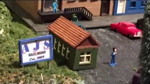 Model RR N Scale Update #28 - Scratch built traffic lights, street signs, billboard, & office sign