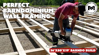 Perfect Barndominium Wall Framing | 36'X80'X19' Barndo Build | Ep4