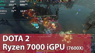 DOTA 2 - Ryzen 7000 iGPU (2CU RDNA 2 Radeon Graphics) - Gaming Test