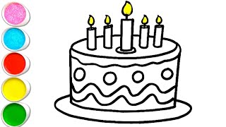 Birthday Cake Drawing Tutorial for Kids 🎂 | Easy Step-by-Step Cake Drawing | Kids Art