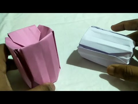 How to make easy paper cup - YouTube