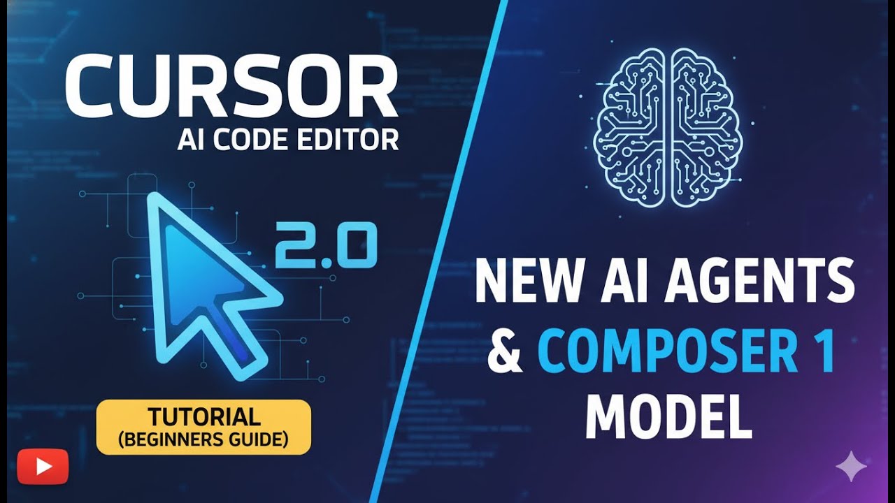 Cursor 2.0 AI Code Editor Tutorial (Beginners Guide) | New AI Agents ...