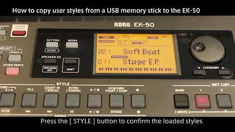EK-50 BONUS STYLE - How to copy user styles from a USB memory stick to the EK-50 -