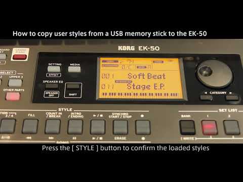 EK-50 BONUS STYLE - How to copy user styles from a USB memory stick to the EK-50 -
