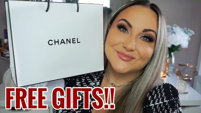 Chanel perfume gift box set with free lipstick