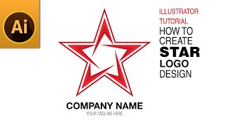 How to Create Vector Star Logo Design in Adobe Illustrator | Vector Logo Tutorial