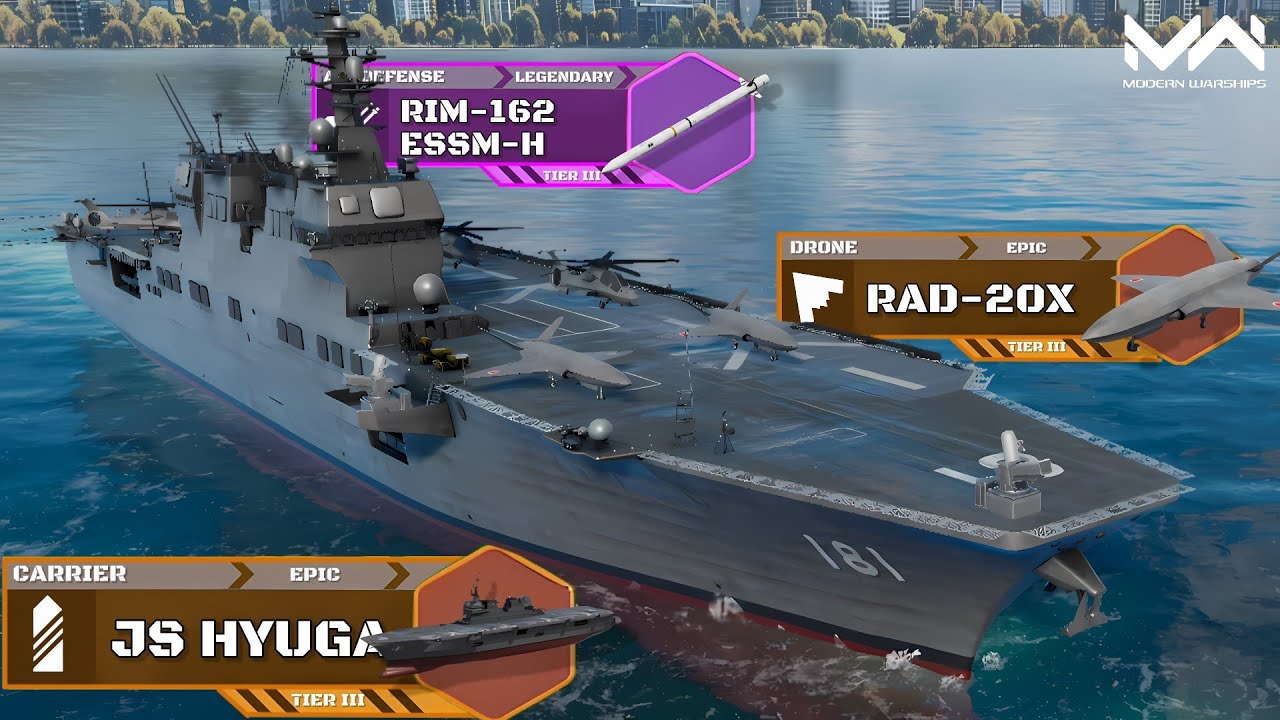 July Battlepass Free Ship! JS Hyuga Quick View and Gameplay! | Modern Warships Alpha Test