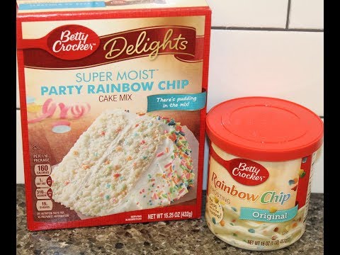 betty-crocker-party-rainbow-chip-cake-mix-&-frosting-–-preparation-&-review