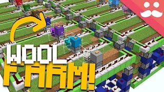 MASSIVE Automatic Wool Farm in Minecraft! видео Minecraft How to Make: Wool, Shears, Beds and Paintings