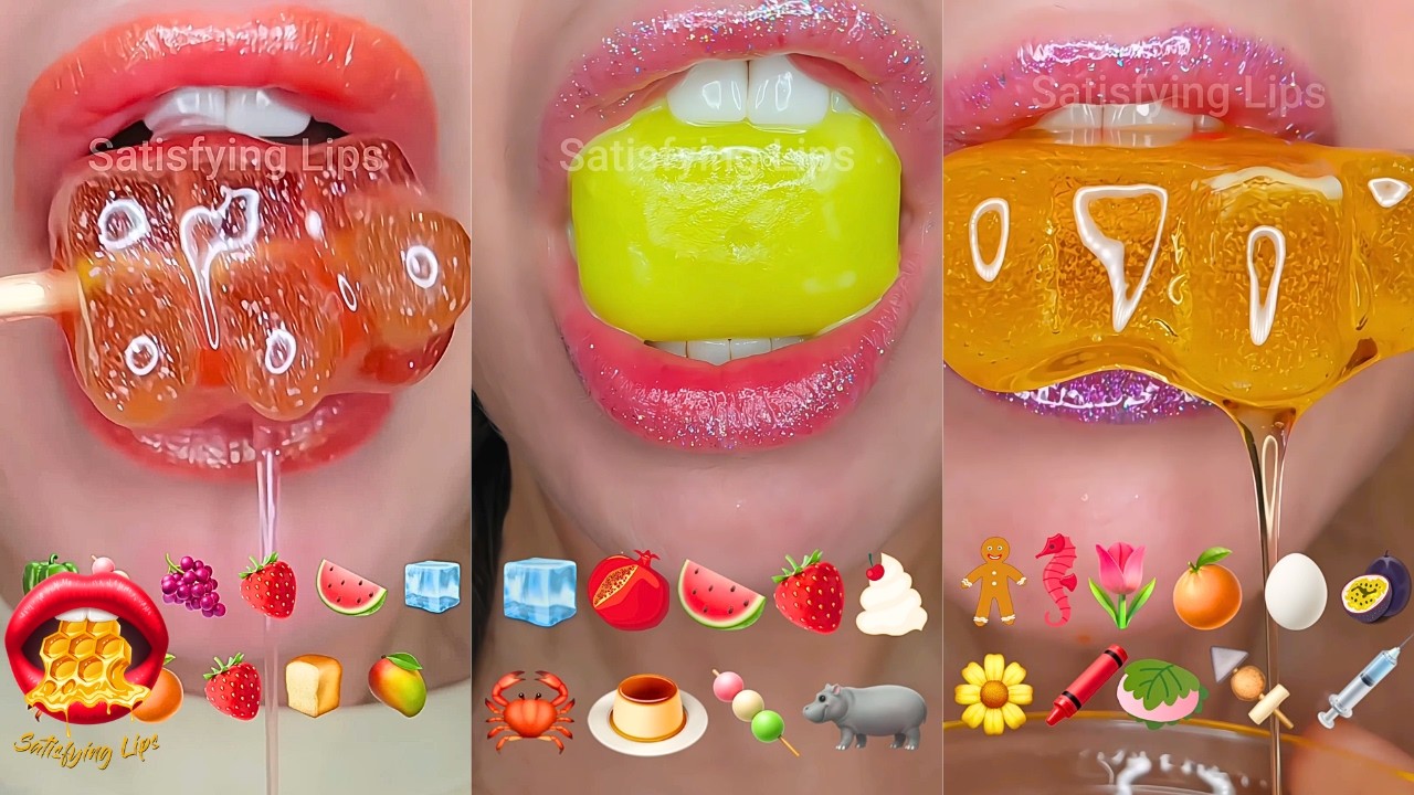 ASMR Satisfying Eating Emoji Food Challenge Mukbang Compilation - YouTube