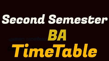 SECOND SEMESTER BA  SUPPLEMENTARY / IMPROVEMENT Exam Timetable |Calicut University