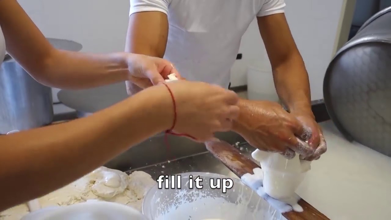 L'intero processo di cottura Buratta