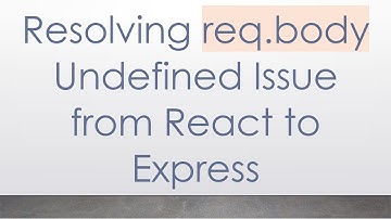 Resolving req.body Undefined Issue from React to Express
