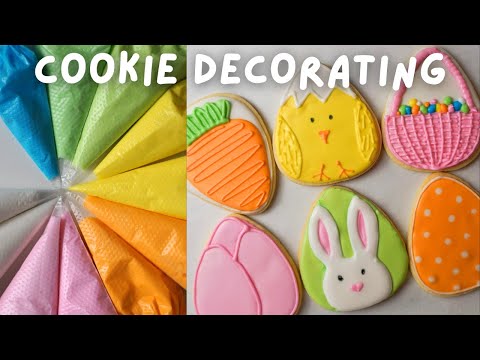 Real Time Easter Sugar Cookie Decorating - Satisfying Royal Icing Designs with LoFi Music