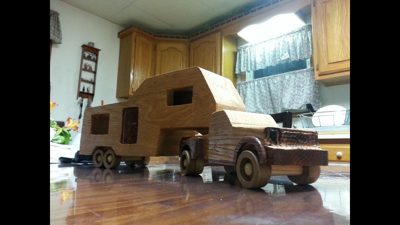 Wooden Toy Ford F-350 Truck with Camper - YouTube