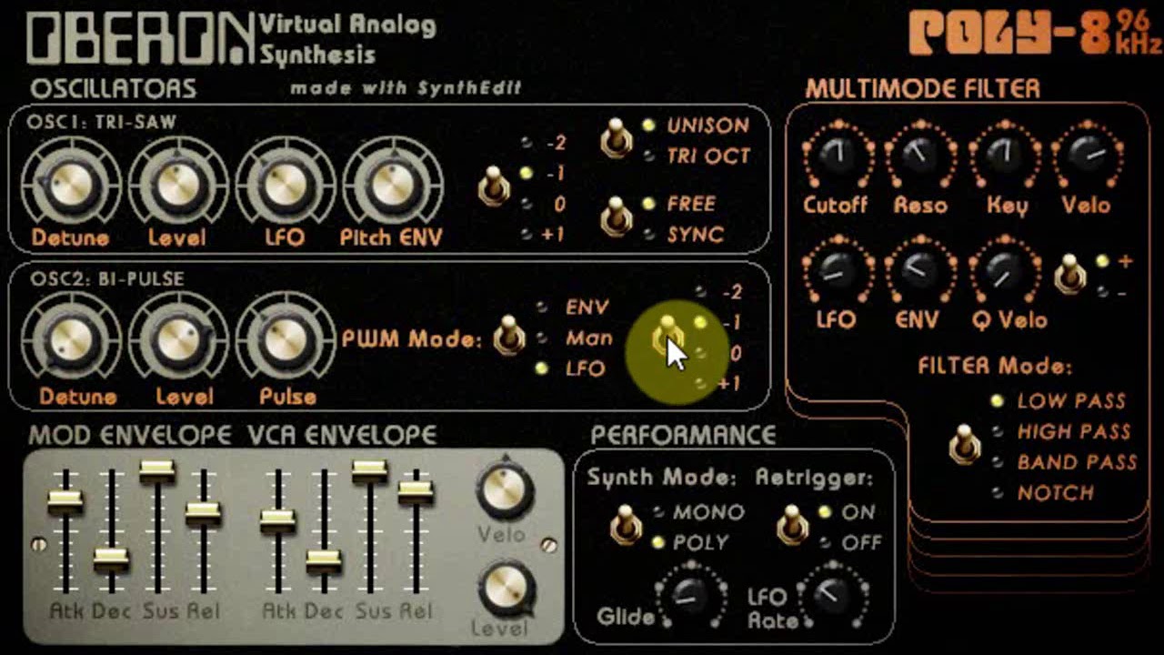 OBERON-8 - VST synthesizer - factory presets demo