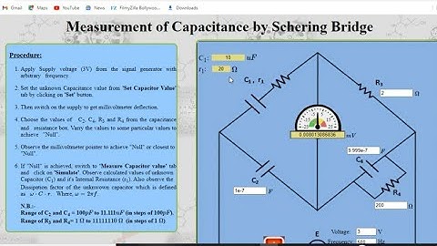 measurement of capacitance by schering bridge on vlab। schering bridge readings