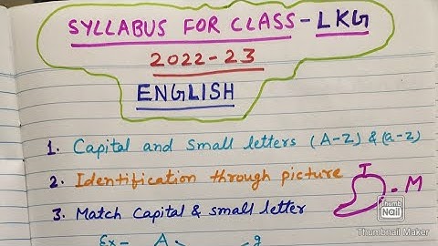 LKG syllabus 2022-23 | Latest Syllabus for LKG