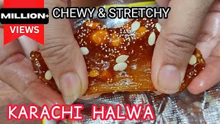 Bombay Karachi Halwa Recipe - From Corn Flour | CHEWY STRETCHY KARACHI HALWA RECIPE | Rakhi Speical