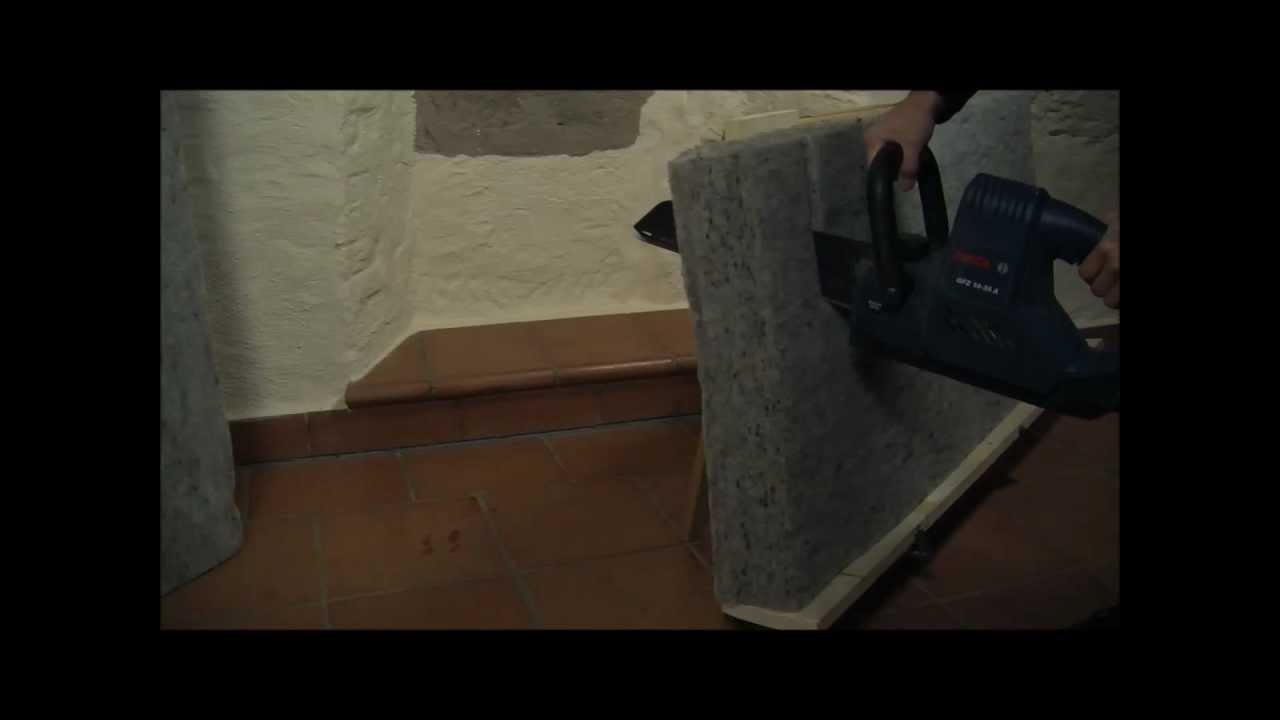 Baur Vliesstoffe Schafwolldämmung schneiden cutting sheep wool insulation