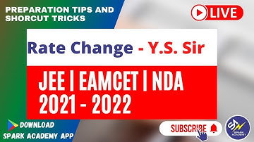 Rate change super tricks by YS Sir| Maths| JEE 2021/2022|EAMCET 2021/2022|NDA 2021/2022