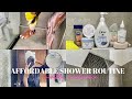 AFFORDABLE REALISTIC SHOWER ROUTINE | period self care routine | self care