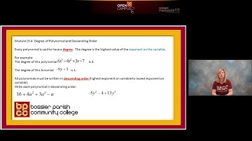 Module 19 4A Degree of Polynomial and Descending Order