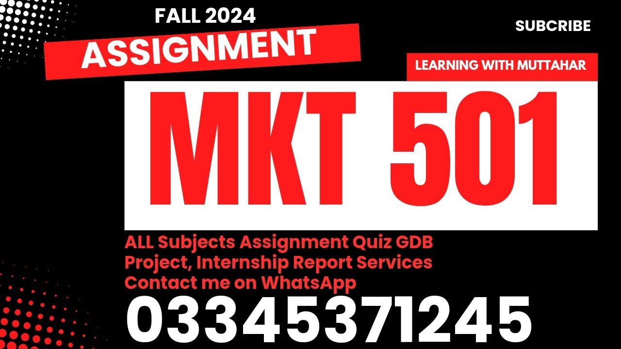 mkt501 solution fall 2024