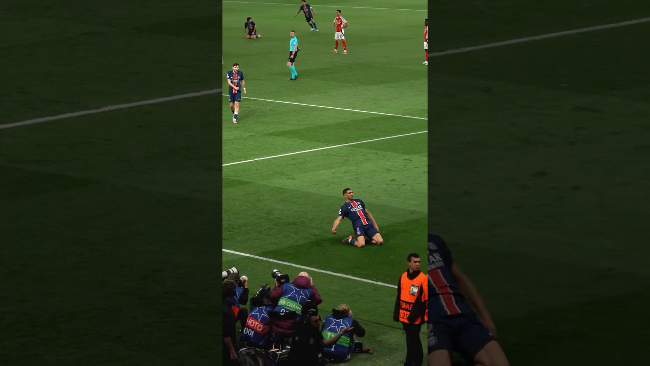 From the stands: Hakimi lights up the night. 🤩 #ucl #championsleague #psg