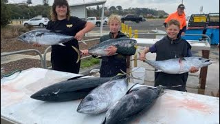 Amazing triple up on bluefin tuna. #fishing #fish #catchingfish #catchingfish #sportfish #bassfishin