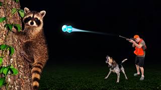 Hunting Down Racoons At Night With Dogs