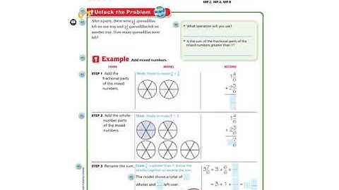 GoMath! Lesson 7.7, Adding and Subtracting Mixed Numbers